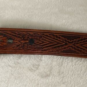 Brown Leather Belt without Buckle